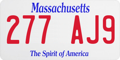 MA license plate 277AJ9