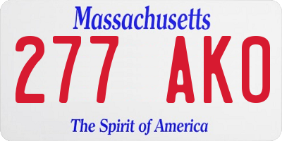 MA license plate 277AK0