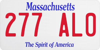 MA license plate 277AL0