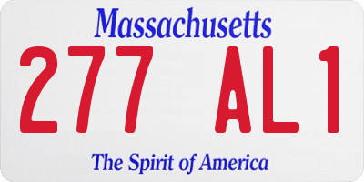 MA license plate 277AL1