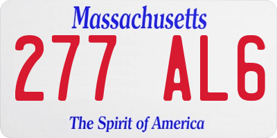 MA license plate 277AL6