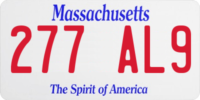 MA license plate 277AL9