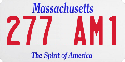 MA license plate 277AM1