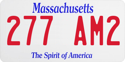 MA license plate 277AM2