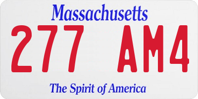 MA license plate 277AM4