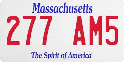MA license plate 277AM5