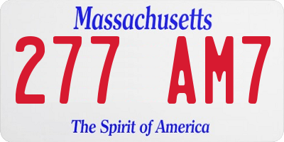 MA license plate 277AM7