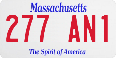 MA license plate 277AN1