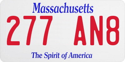 MA license plate 277AN8