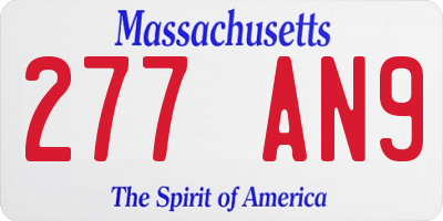 MA license plate 277AN9