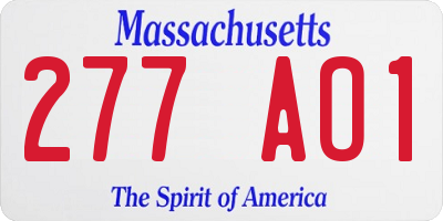 MA license plate 277AO1