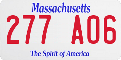 MA license plate 277AO6