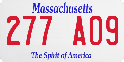 MA license plate 277AO9