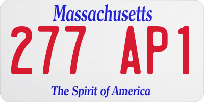 MA license plate 277AP1