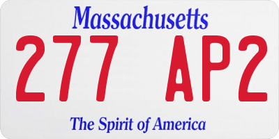 MA license plate 277AP2