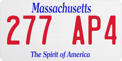 MA license plate 277AP4