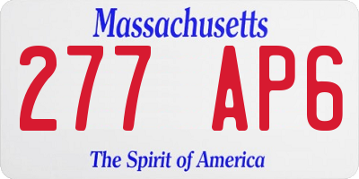 MA license plate 277AP6