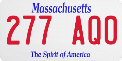 MA license plate 277AQ0
