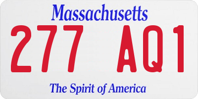 MA license plate 277AQ1