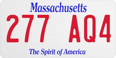 MA license plate 277AQ4