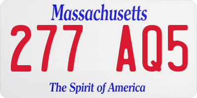 MA license plate 277AQ5