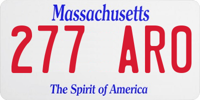 MA license plate 277AR0