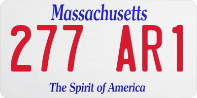 MA license plate 277AR1