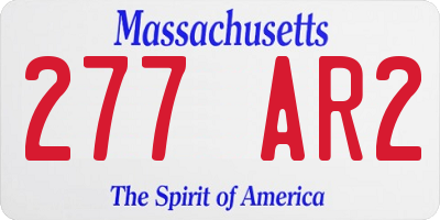 MA license plate 277AR2
