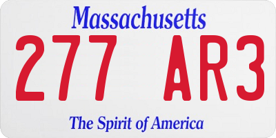 MA license plate 277AR3