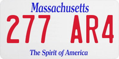 MA license plate 277AR4
