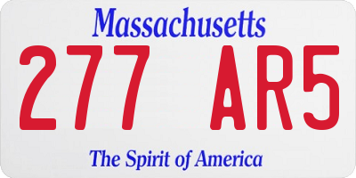 MA license plate 277AR5