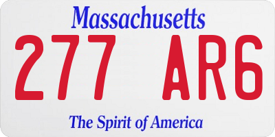MA license plate 277AR6