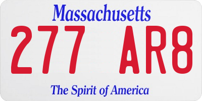 MA license plate 277AR8