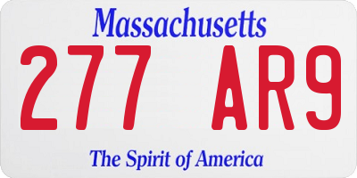 MA license plate 277AR9