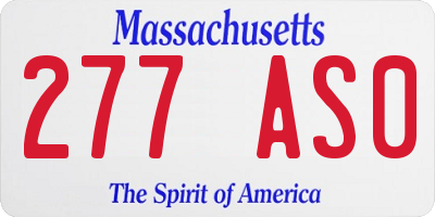 MA license plate 277AS0