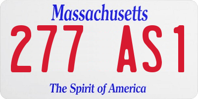 MA license plate 277AS1