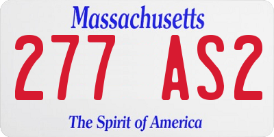 MA license plate 277AS2