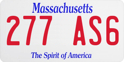 MA license plate 277AS6