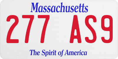 MA license plate 277AS9