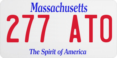 MA license plate 277AT0