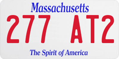 MA license plate 277AT2