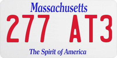 MA license plate 277AT3