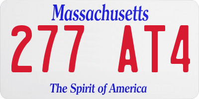 MA license plate 277AT4