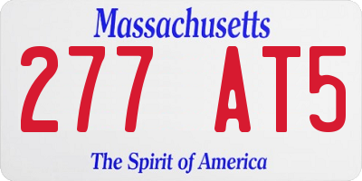 MA license plate 277AT5