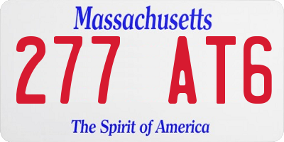 MA license plate 277AT6