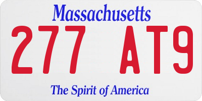MA license plate 277AT9