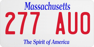 MA license plate 277AU0