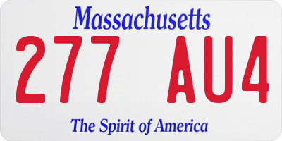 MA license plate 277AU4