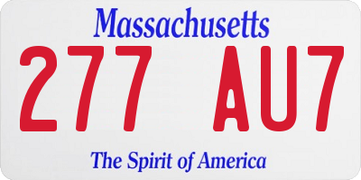 MA license plate 277AU7