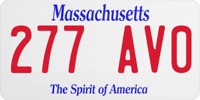 MA license plate 277AV0